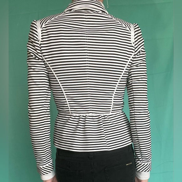 White House, Black market, white and black striped blazer - Picture 3 of 16